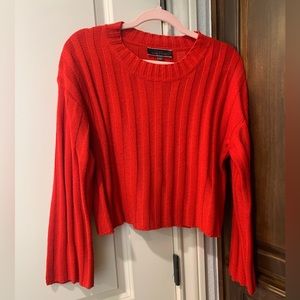 Women’s cropped red sweater